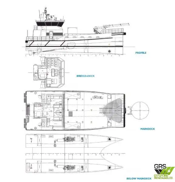 Wind farm service vessel for sale