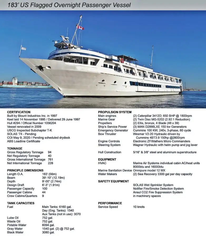Passenger ship for sale