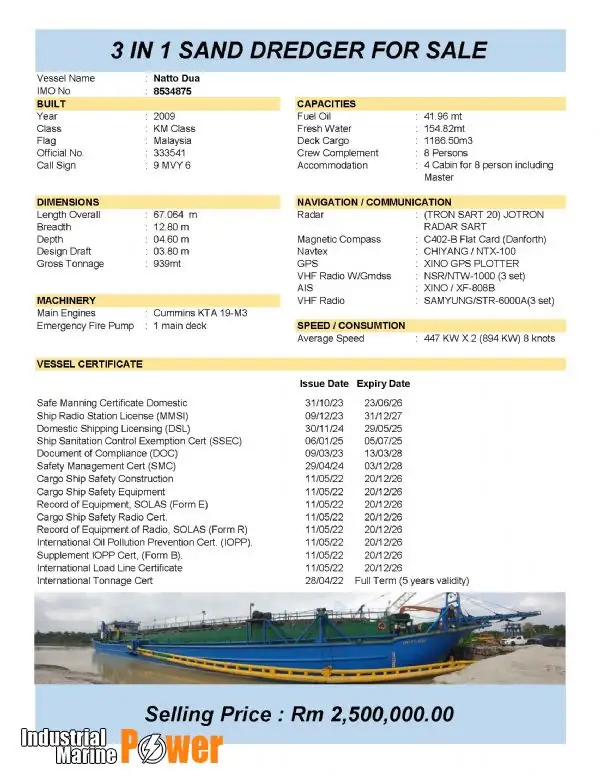 Dredger for sale